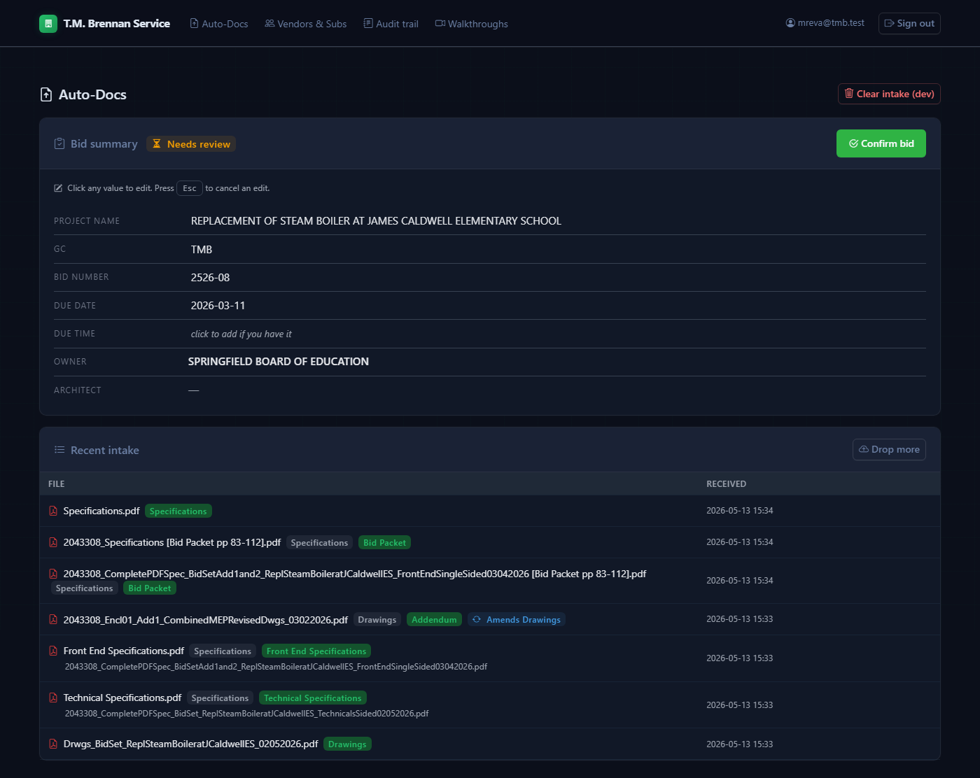 Brigid Auto-Docs page