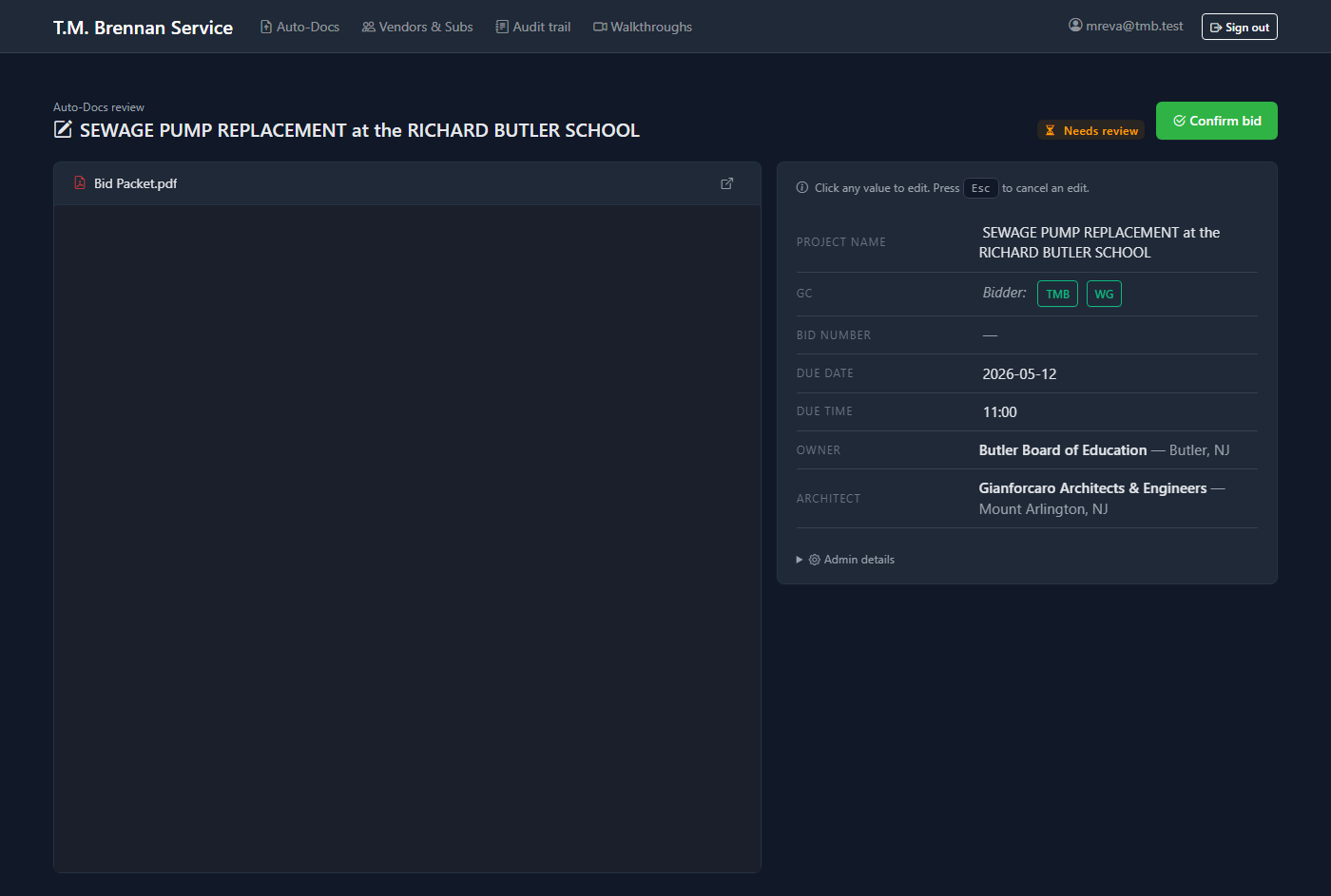 Bid review